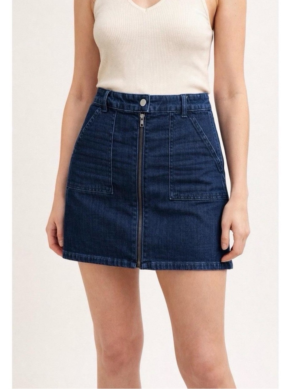 Madewell Denim Zip-Front Mini Skirt
